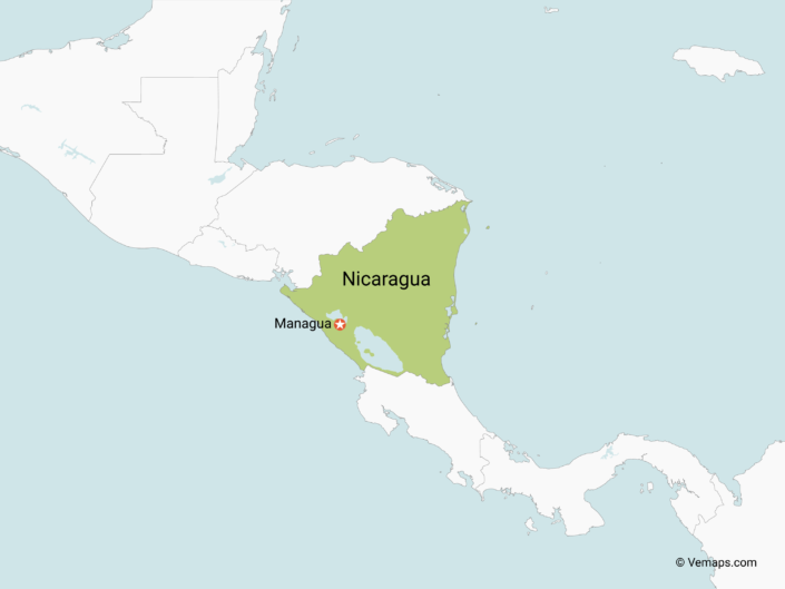 Покажи на карте никарагуа. Государство Никарагуа на карте. Государство Никарагуа расположено.
